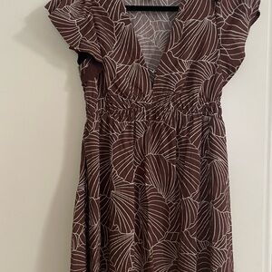 Elegant Brown Patterned Dress